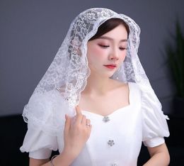 Scarves Lace Shawl Mantilla Veil Lightweight Tassel Scarf Floral Shawls And Wraps For Women Latin Mass Bride 2 Colors3747107