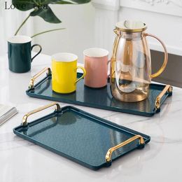 Tea Trays Nordic Plastic Tray Household Light Luxury Water Cup Set Living Room With Handle El Storage Snack