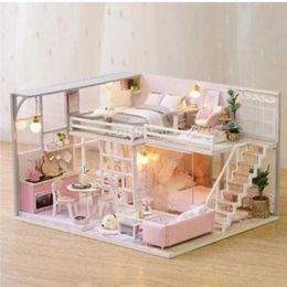Architecture/DIY House Diy Doll House Furniture Diy Miniature Case 3D Wooden Miniaturas Dollhouse Toys for Children Birthday Gifts