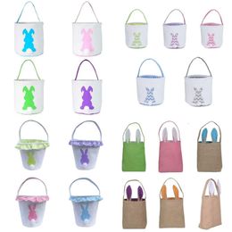 STOCK Easter Festive Cute Basket US Bunny Ear Bucket Creative Candy Gift Bag Easters Egg Tote Bags With Rabbit Tail 27 Styles s s