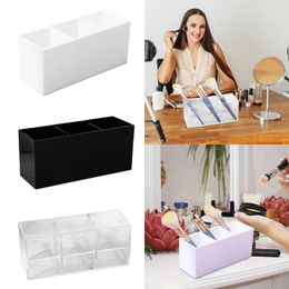 Storage Boxes Three Compartments Acrylic Transparent Pen Holder Makeup Brush Barrel Cosmetics Lip Under Bed Christmas
