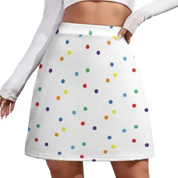 Skirts Rainbow Dots Mini Skirt In Dresses Satin Luxury Women