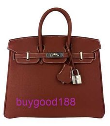 AAbirdkin Delicate Luxury Designer Totes Bag 25 Sienne Brown Red Leather Hardware Women's Handbag Crossbody Bag