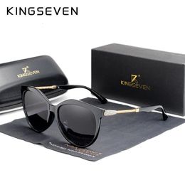 KINGSEVEN Polarised Womens Sunglasses Gradient Lens Luxury Sun glasses Brand Lentes de sol Mujer 240429