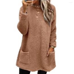 Women's Hoodies Women Half-high Collar Sweatshirt Cozy Plush Winter With Pockets Soft Thick Pullover Top For Cold Weather