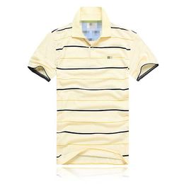 Brand Summer Premium Men's Stripe Embroidery Brand Polos Shirt High Street Hip Hop Polo Shirt T-shirt Flip Collar Cotton Slim Fit Quick Drying Breathable T-shirt