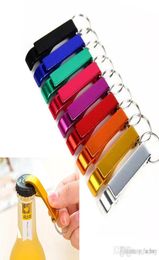 Portable Aluminum Alloy Stainless Steel Keychain Beer Bottle opener with keyChain 2in1 Design for Party Gift Multifunction Tool1202253