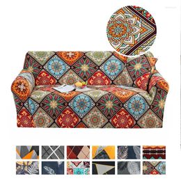 Chair Covers GURET Mandala Sofa Cover For Living Room Elastic Couch Boho Stretch Slipcover 1/2/3/4 Seater L Shape Corner Protector