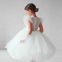 Girl's Dresses Ruffles Princess Dress for 3-8 Years Girls Pageant Formal Evening Dress Kids Girl Black Birthday Prom Gown Wedding White Dress Y240514