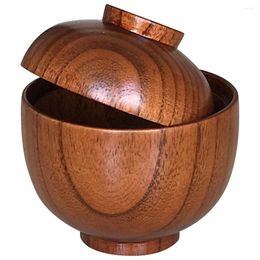 Dinnerware Sets Wooden Bowl With Lid Serving Salad For Kids Rice Soup Anti-scald Bowls Small