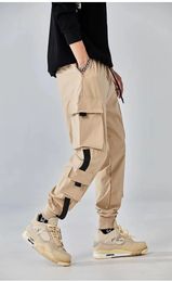 Classic Design Multi Flap Pockets Cargo PantsMens Loose Fit Drawstring Harem Cargo Jogger Pants 240513