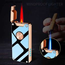 Lighters Metal windproof gas electric dual purpose light LED display screen compressed ignition light high-end mens gift S24513