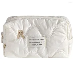 Cosmetic Bags Women Make Up Organizer Pouch Embroidered Quilted Soft With Zipper For Toiletries Accessories