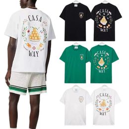 2024SS Casablanc Shirt Man T Shirt Luxury Clothing Street Shorts Sleeve Casablanc-S Tshirts قميص طباعة هندسيات مصمم Tshirt مصمم Tshirt Mens T Shirt