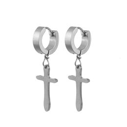 2024 Fashion Jewelry Stainless Steel Cross Pendant Delicate Lady Personality Charm Sparkle Earrings