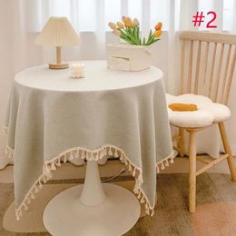 Table Cloth Plaid Cotton Linen Round Tablecloth Wedding El Banquet Cover Indoor Dining Home Textile Room Mesa Party