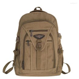 Backpack European And American Retro Canvas Men's Outdoor Large Capacity Leisure Fashion Travel Student School Bag