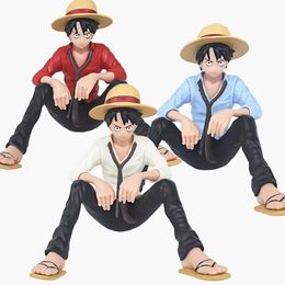 Action Toy Figures Anime One Piece 10cm Monkey D Luffy Figure Model Toys Sabo Ace Doll Cake Car Decoration Collection Doll Toy Y240514