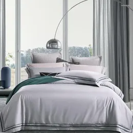 Bedding Sets Luxury Egyptian Cotton Set Brief El Style Grey Green Reversible Duvet Cover Bed Linen