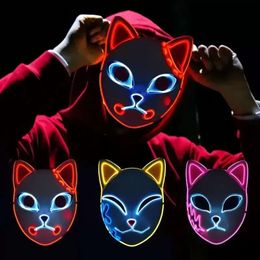 Máscara de demônio máscara de festa matadora de festas tanjirou sabito mascarilla anime makomo cosplay mascaras figurinos de halloween máscaras led zt07