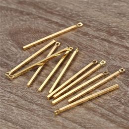 Charms 20PCS/lot Wholesale Copper Bar Blank Square Stick Pendant For Diy Necklace Jewellery Makings