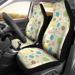 Car Seat Covers Macaron Sweet Pattern Print Cover Set 2 Pc Accessories Mats