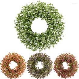 Decorative Flowers 35cm Artificial Wildflower Wreath Handmade Colorful Spring Summer Floral Garland Home Decoration Background Diy Po Props