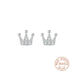 Stud Earrings 925 Sterling Silver Simple Crown Women's Fashion Small Studs Fine Jewelry Gifts