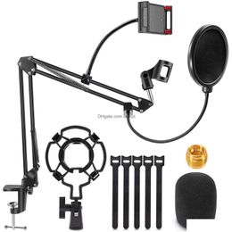 Other Electronics Microphone Stand Mic Arm Desk Adjustable Suspension Boom Scissor For Blue Snowball Amp Mics Professional Streaming Dhbra