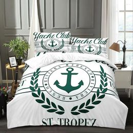 Bedding Sets Nautical Anchor Ocean Duvet Cover Set Badge Comforter Microfiber Soft Include 1 2 Pillowcases