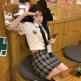 Clothing Sets Japanese College High School Costume Waist Hip Wrap Skirt Girl Jk Uniform Daily Two-piece Set Schoolgirl Suit