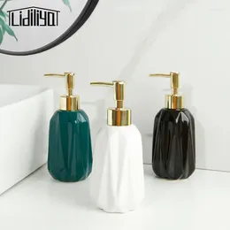 Liquid Soap Dispenser Chic Ceramic Bathroom Pump Bottle Shower Gel Shampoo Cup Washing Tools Press Empty Bathroo Accessory 1pcs