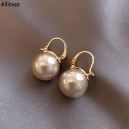Cute Pearl Drop Earrings for Women Bridal Jewellery Luxury Solid Colour U Shape Dangle Wedding Earrings Statement Fashion Valentine's 200q
