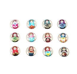 Russian Doll Fridge Magnet 12PCS Set Cute Cartoon Refrigerator Magnets Babushka Nesting Matryoshka Sleeve Dolls Stickers Decor4933332