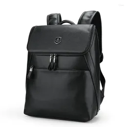 Backpack Men Hi-Q PU Leather Bagpack Large Laptop Backpacks Male Mochilas Casual Schoolbag For Teenagers Boys Brown Black