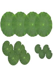 Decorative Flowers Wreaths 12Pcs Artificial Simulation Lotus Leaves Floating Foam Water Lily Pads Ornaments Fish Pond Pool Aquar6222456