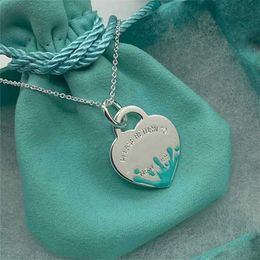 Luxury Brand Love Heart Designer Pendant Necklaces for Women Girls S925 Silver Simple Splash-ink Fashion Chains Choker Necklace Party Jewelry 3US2