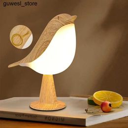 Night Lights Small bedside lamp night light touch sensor gift bird bedside table office 3-level brightness USB charging S240513