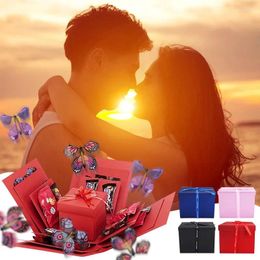 Gift Wrap 1Set Creative Explosion Box Valentine'S Day Snack Wedding Flying Butterfly Anniversaries DIY Lovely Surprise
