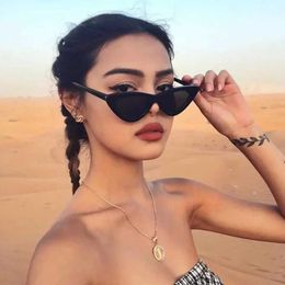 Sunglasses Women Sexy Retro Sunglasses Vintage Cateye Small Cat Eye Sun Glasses Brand Designer Colourful Eyewear For Female Oculos De Sol Y240513