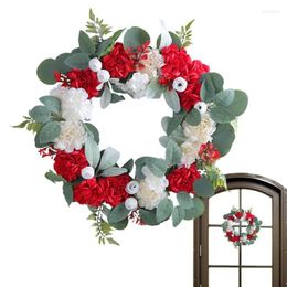 Decorative Flowers Spring Door Wreath Artificial Summer Season Hydrangea 3D For Front Thanksgiving Home Decor