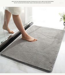 Bath Mats Soft Fluffy Bathroom Mat Anti-slip Carpets Doormat For Toilet Absorbent Floor Rug Beside Bathtub Wash Basin Washable