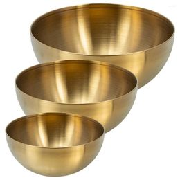 Dinnerware Sets 3 Pcs Salad Bowl Stainless Steel Prep Bowls Large Mixing Necessity Fruit Metal For Cooking Noodles Containers
