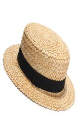 2017 New Summer Natural Straw Sun Hat For Women Men Fashion Beach Hats Ladies Flat Sunhat For Holiday Y190705037477947