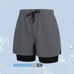 Adult men's beach shorts Double-layer shorts Breathable swimwear wholesale five-minute swim shorts
