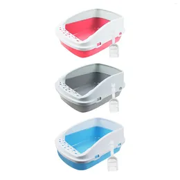 Cat Carriers Litter Tray Anti Splashing Portable Semi Closed Open Top Pet