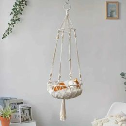 Cat Beds Furniture Comfortable cat bed hammock hand woven dog house pet basket sleep rest swinging net