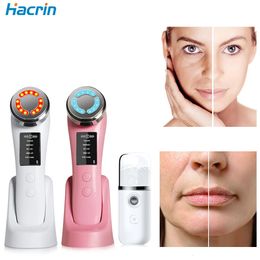 Facial Massager High Frequency for Microcurrent LED Light Therapy Lifting Anti Wrinkle Remover 240430