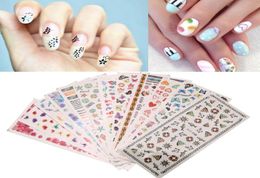 12 sheetsSet Watermark Decals Nail Stickers Nail Art Decorations Manicure Tips Fingernails Decals9588403