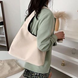 Shoulder Bags High Quality Simple PU Leather For Women 2024 Trendy Luxury Solid Colour Handbags Female Travel